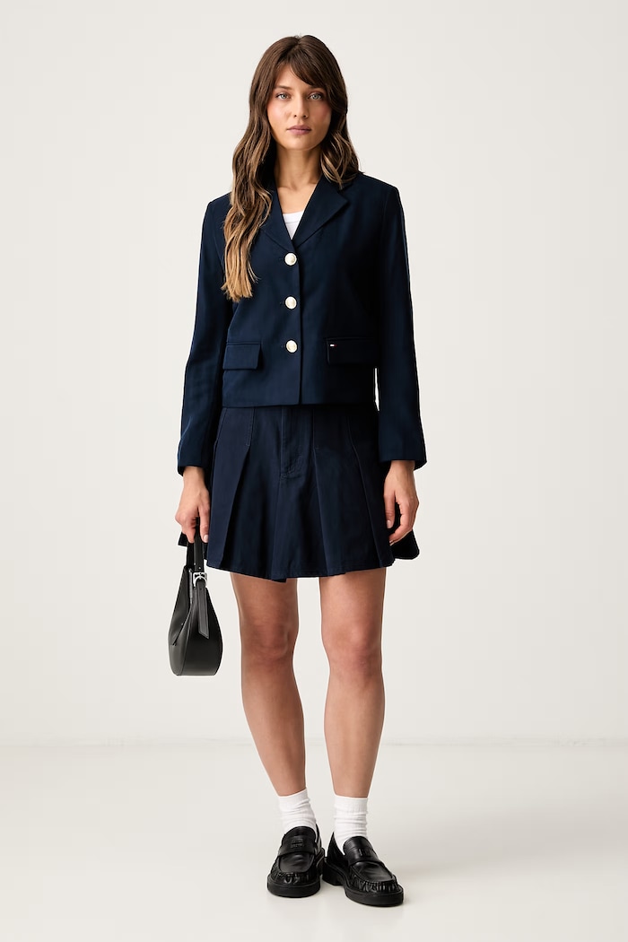 Tommy Jeans egysoros női viszkózzal DW0DW22910 sötétkék AW26