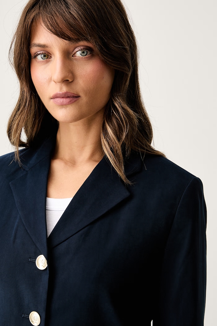 Tommy Jeans egysoros női viszkózzal sötétkék DW0DW22910