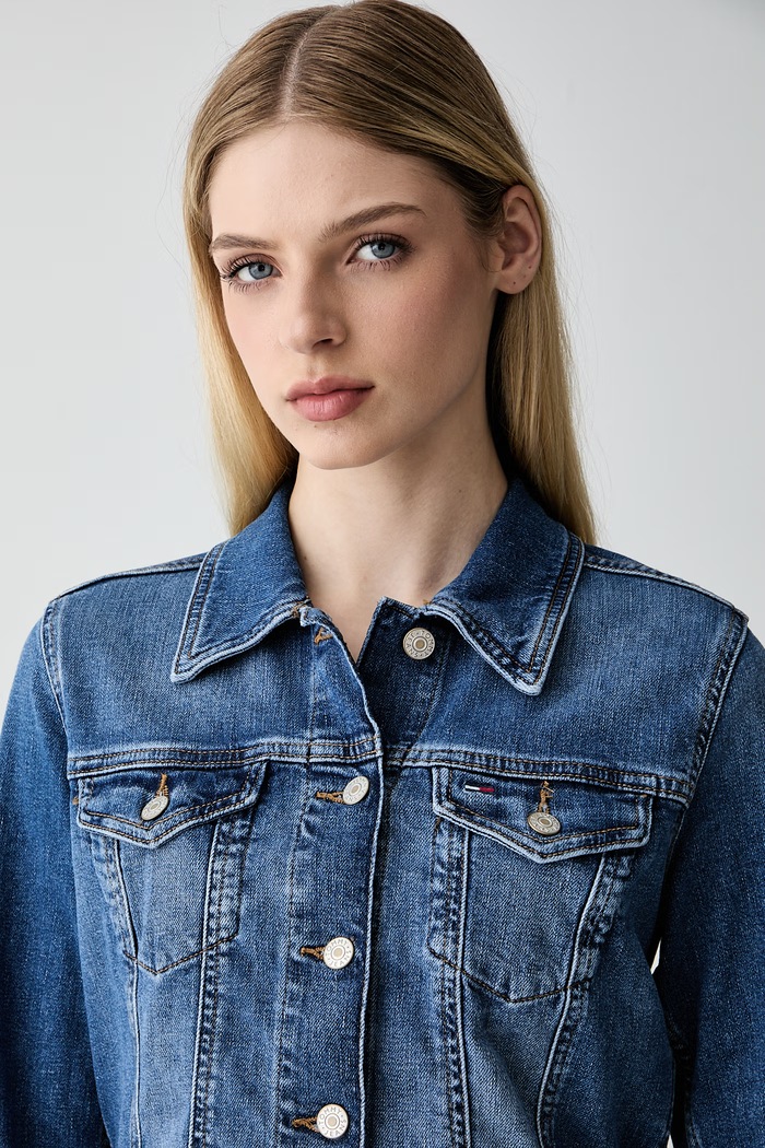 Tommy Jeans prehodna jakna ženska denim modra DW0DW22898