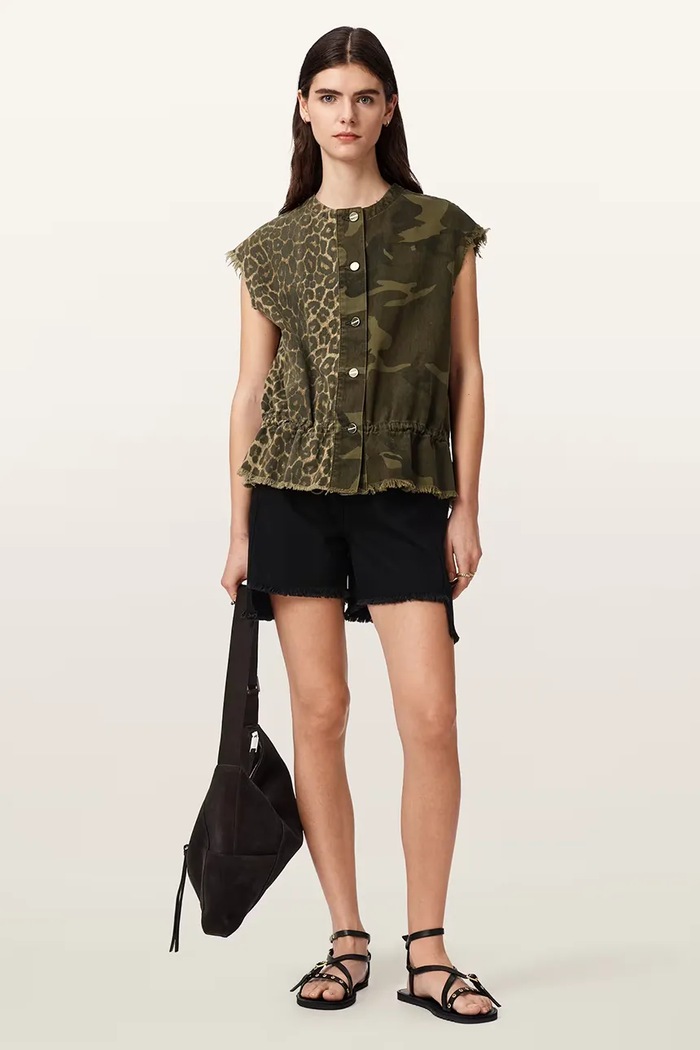 Abbigliamento AllSaints gilet da donna in cotone SOFI W136PE verde