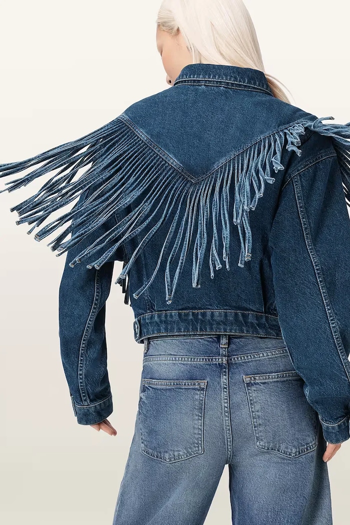 AllSaints kurtka jeansowa damska MARLENE W069OE granatowy