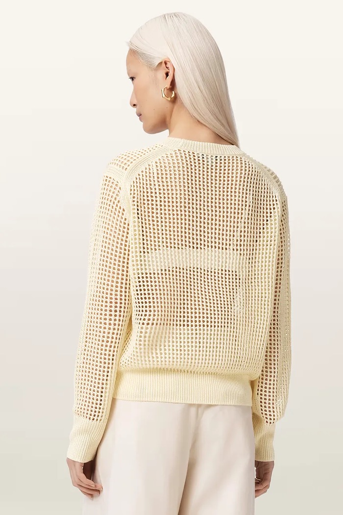AllSaints sveter dámsky s viskózou RAELYN W047KE béžová AW26