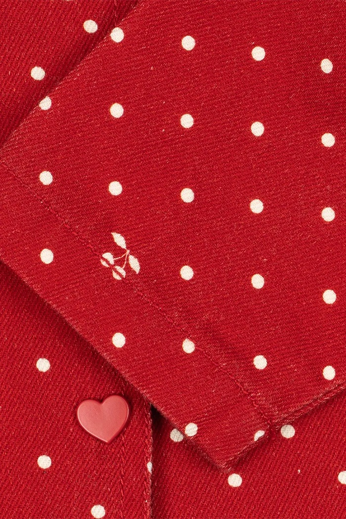 Kurtka jeansowa dziecięca bawełniana MAGOT COLLAR JACKET GOTS Konges Sløjd KS106536.9BY2 czerwony