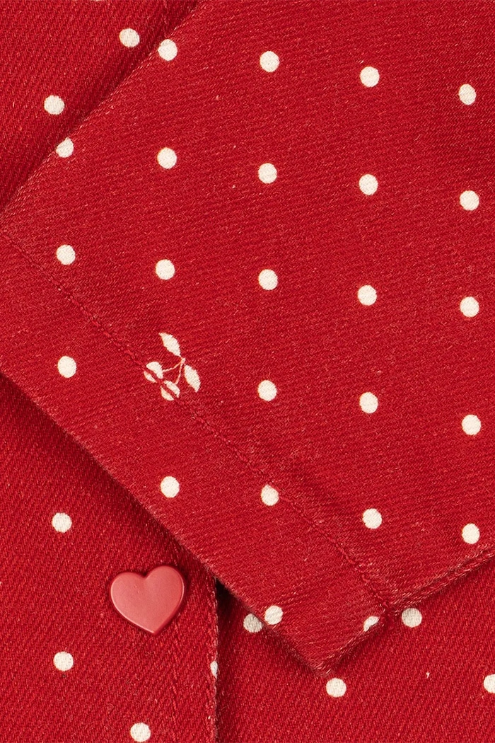 Kurtka jeansowa dziecięca bawełniana MAGOT COLLAR JACKET GOTS Konges Sløjd KS106536.9BY2 czerwony