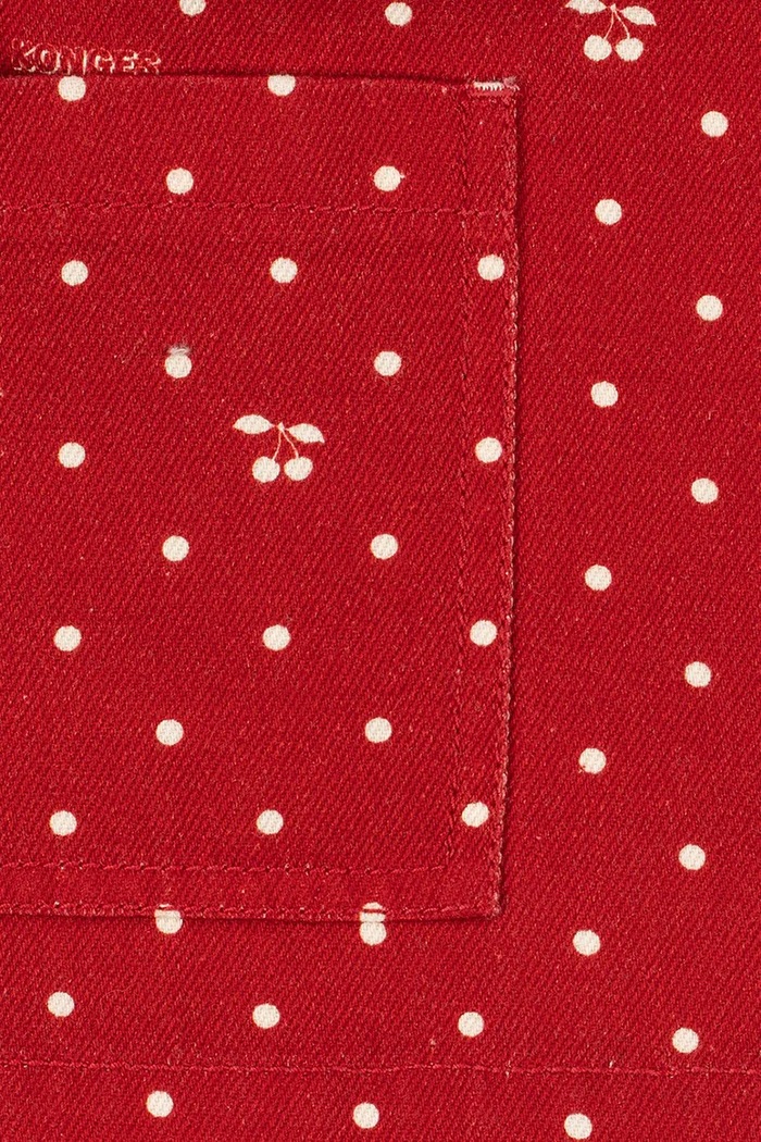 Kurtka jeansowa dziecięca bawełniana MAGOT COLLAR JACKET GOTS Konges Sløjd czerwony KS106536.9BY2