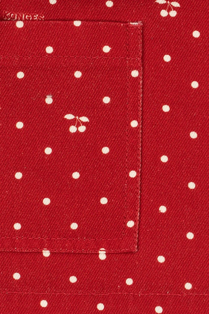 Kurtka jeansowa dziecięca bawełniana MAGOT COLLAR JACKET GOTS Konges Sløjd czerwony KS106536.9BY2