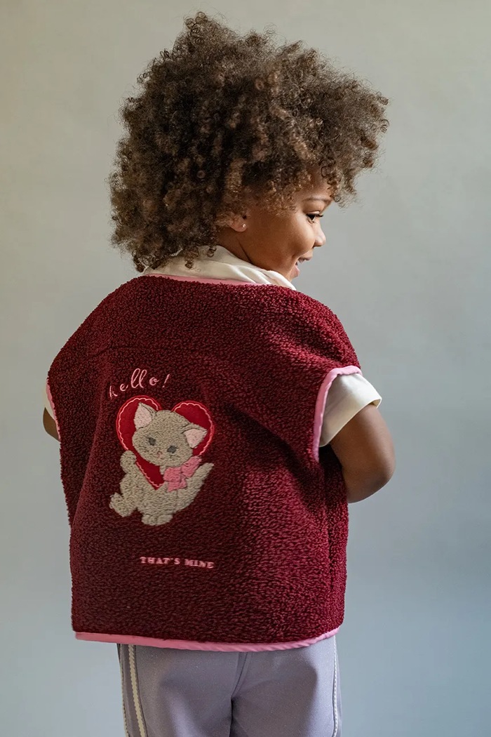 That's mine Bezrękawnik dziecięcy polarowy Jordan vest bordowy 253396