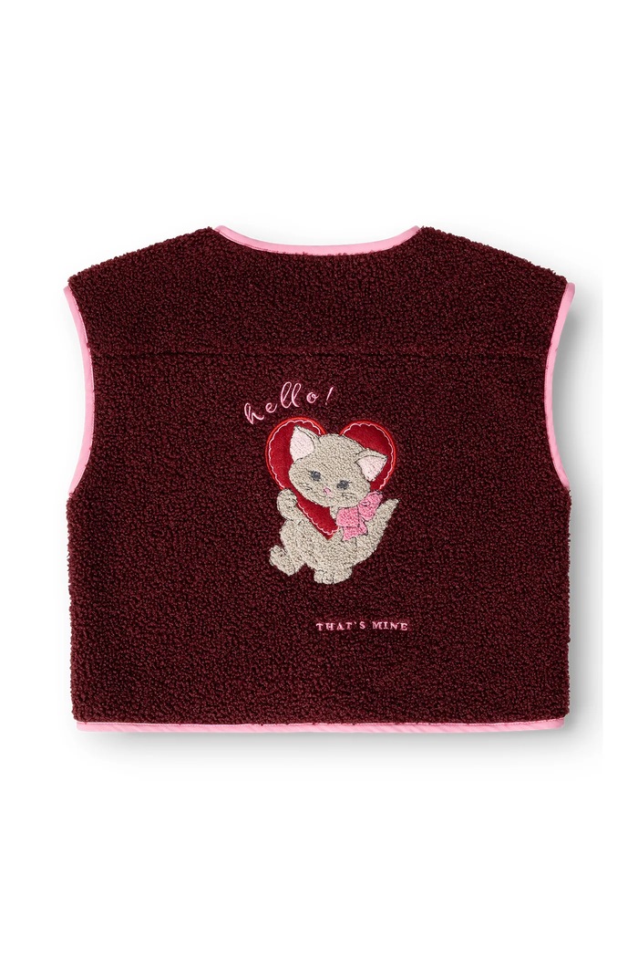 Dziewczynka That's mine Bezrękawnik dziecięcy polarowy Jordan vest 253396 bordowy