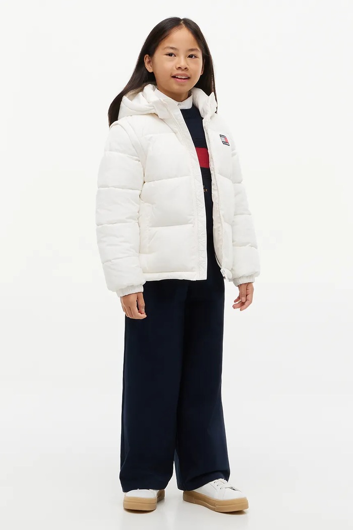 Dziewczynka Tommy Hilfiger Kurtka pikowana dziecięca KS0KS00760.128.176.G.9B biały