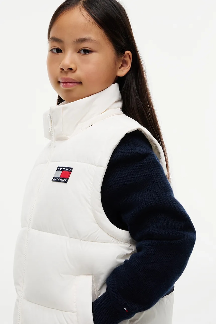 Kurtka pikowana dziecięca Tommy Hilfiger KS0KS00760.128.176.G.9B biały
