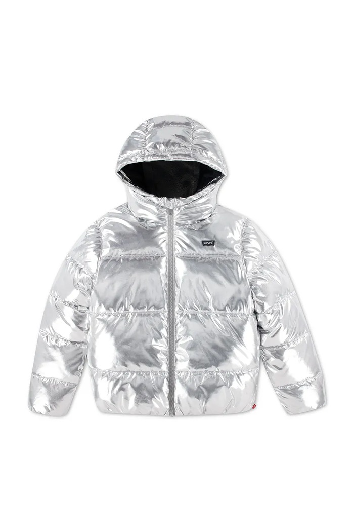 Levi's prešita jakna otroška CORE BATWING PUFFER srebrna 4ER430