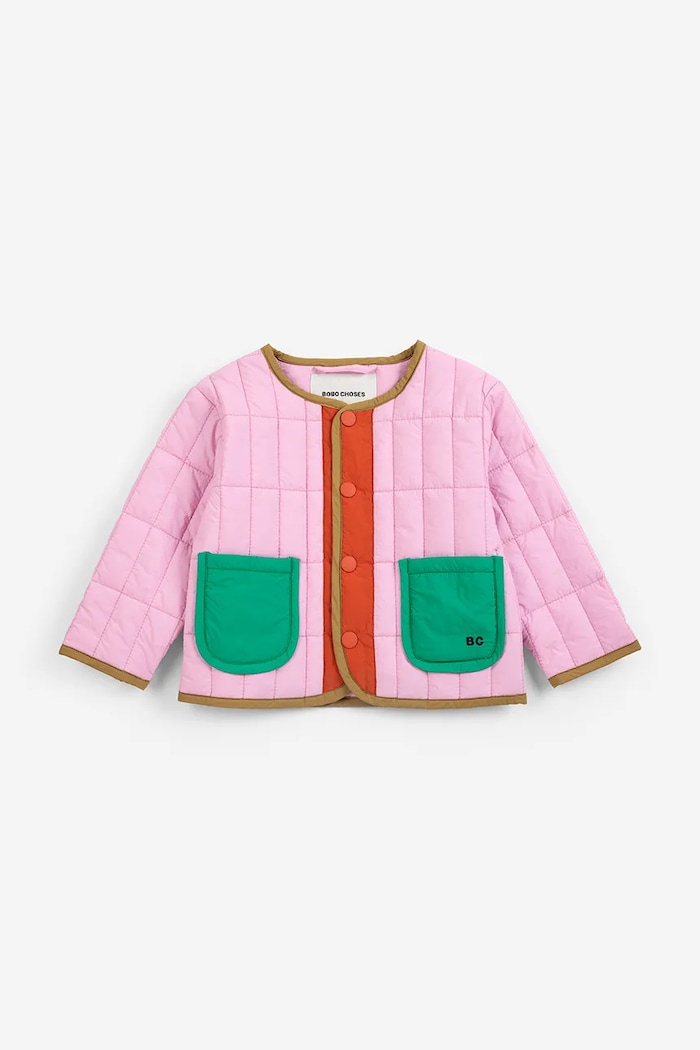 Bobo Choses Prešívaná bunda detská 226AB093 ružová AW26
