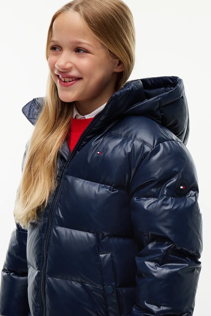 Kurtka puchowa dziecięca Tommy Hilfiger KG0KG09674.128.176.9BY2 granatowy