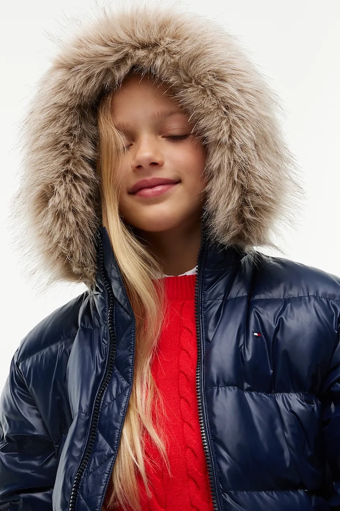 Kurtka puchowa dziecięca Tommy Hilfiger granatowy KG0KG09674.128.176.9BY2