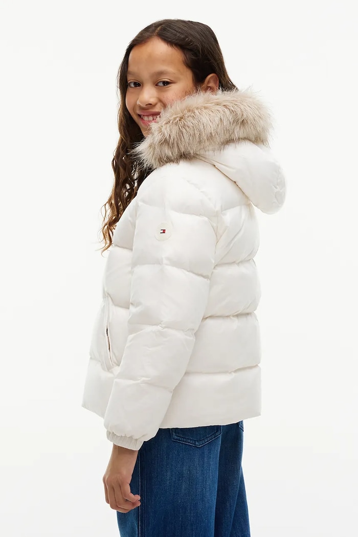 Dziewczynka Tommy Hilfiger Kurtka puchowa dziecięca KG0KG09673.128.176.9BY2 biały