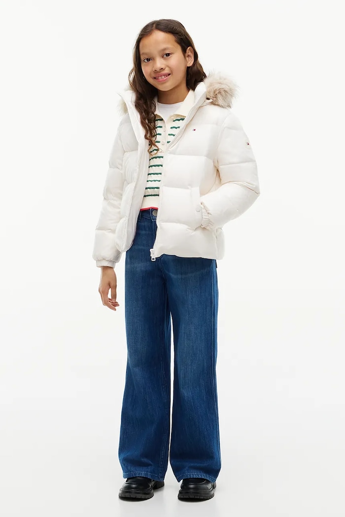Kurtka puchowa dziecięca Tommy Hilfiger KG0KG09673.128.176.9BY2 biały
