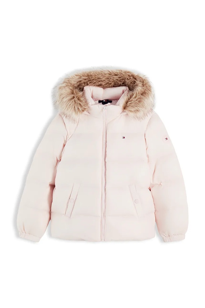 Tommy Hilfiger kurtka puchowa dziecięca KG0KG09673.128.176.9BY2 różowy AW26