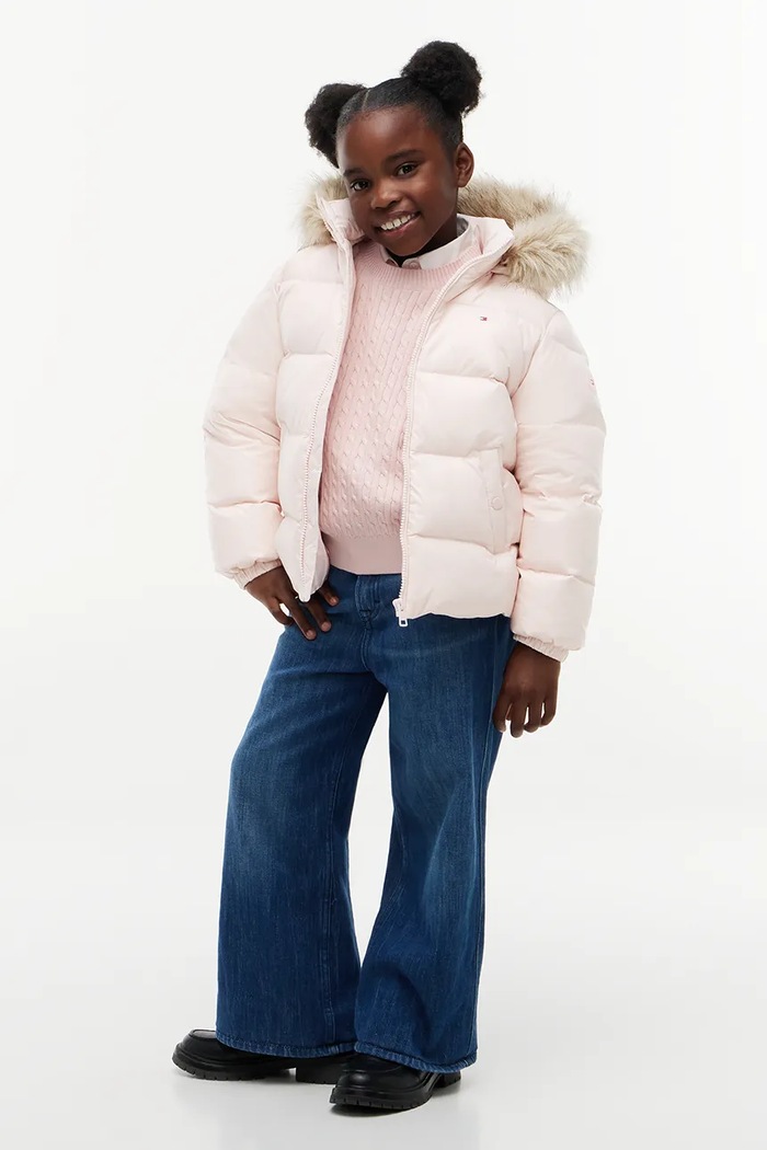 Tommy Hilfiger kurtka puchowa dziecięca różowy KG0KG09673.128.176.9BY2