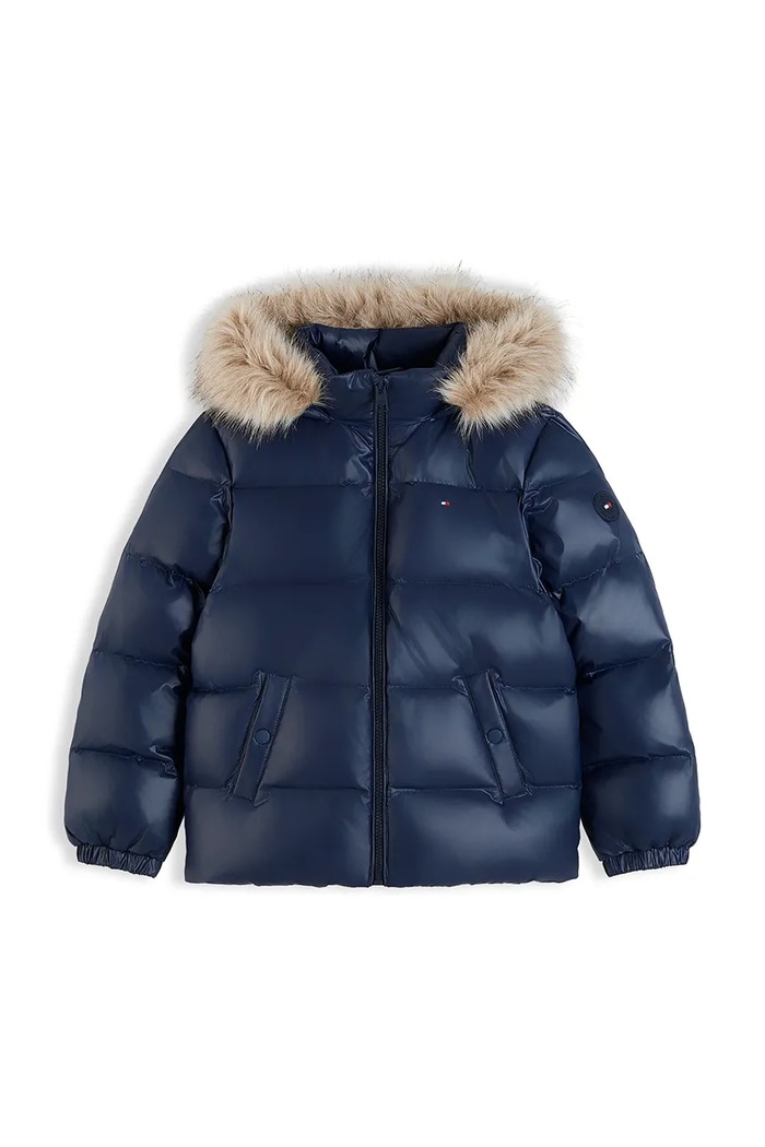 Tommy Hilfiger kurtka puchowa dziecięca KG0KG09673.128.176.9BY2 granatowy AW26
