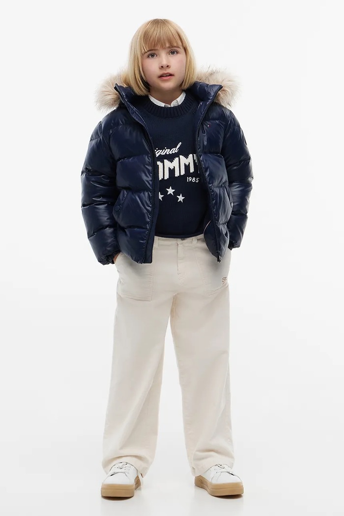 Tommy Hilfiger kurtka puchowa dziecięca granatowy KG0KG09673.128.176.9BY2