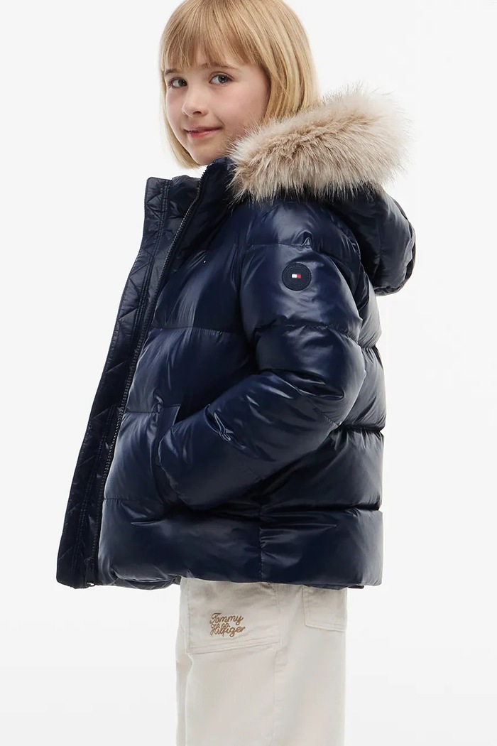 Tommy Hilfiger kurtka puchowa dziecięca KG0KG09673.128.176.9BY2 granatowy