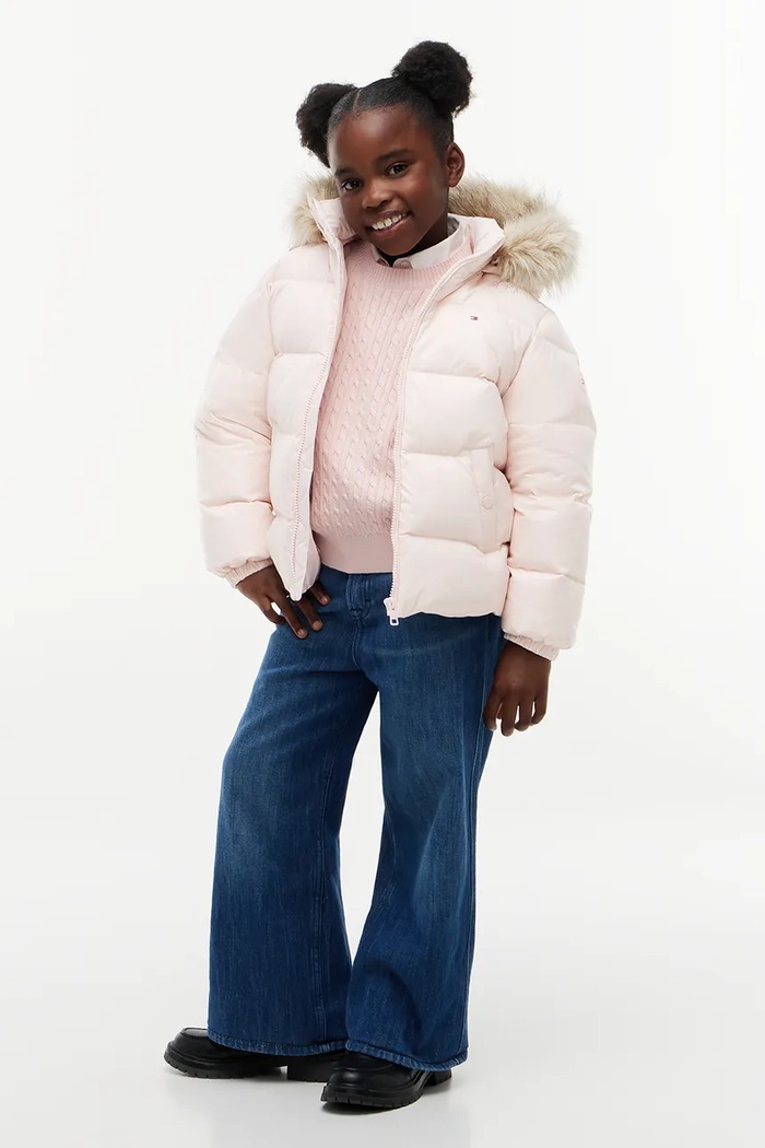 Tommy Hilfiger kurtka puchowa dziecięca różowy KG0KG09673.104.122.9BY2