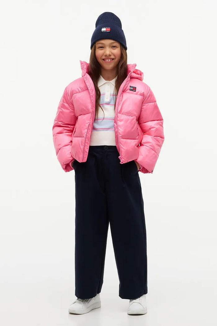 Kurtka dziecięca Tommy Hilfiger KG0KG09586.9BY2 różowy