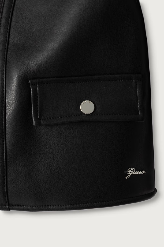 Kurtka przejściowa dziecięca z imitacji skóry Guess J6BL05.W3997.9BY2 czarny