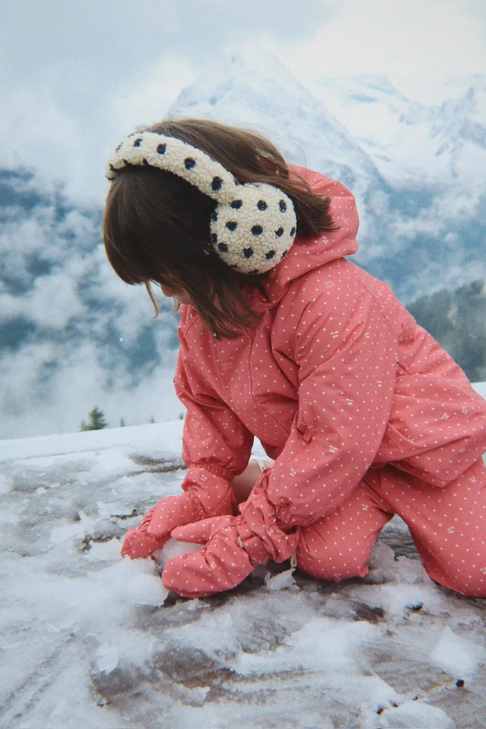 Dziewczynka Konges Sløjd Kombinezon dziecięcy NOHR SNOWSUIT PRINT KS105750.G.9BY2 różowy