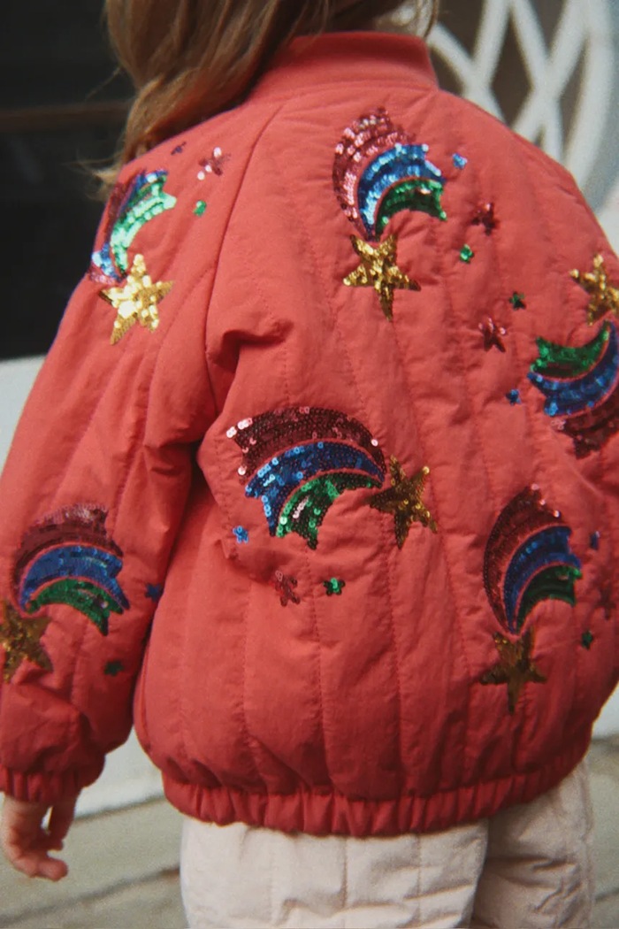 Konges Sløjd Bomberka dziecięca JUNO SEQUIN RAINBOW BOMBER JACKET różowy KS105784.9BY2