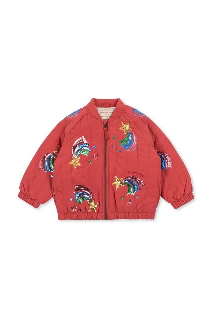 Konges Sløjd Bomberka dziecięca JUNO SEQUIN RAINBOW BOMBER JACKET KS105784.9BY2 różowy AW26
