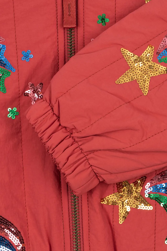 Bomberka dziecięca JUNO SEQUIN RAINBOW BOMBER JACKET Konges Sløjd różowy KS105784.9BY2