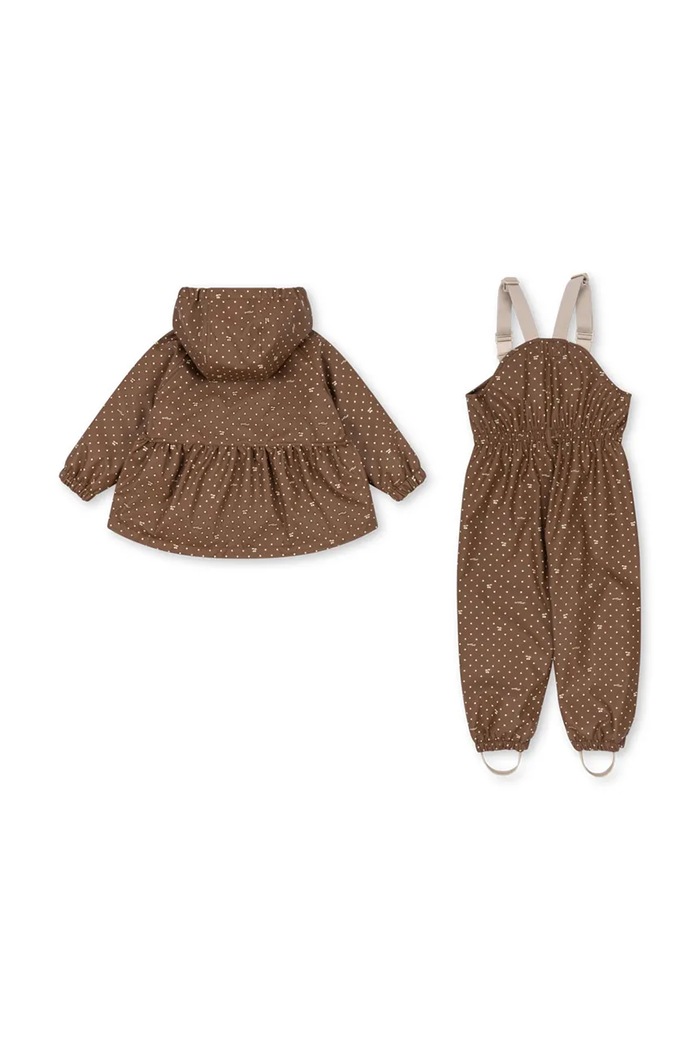 Konges Sløjd Kombinezon dziecięcy RAINY PALME SET GIRL KS105764.9BY2 brązowy AW26