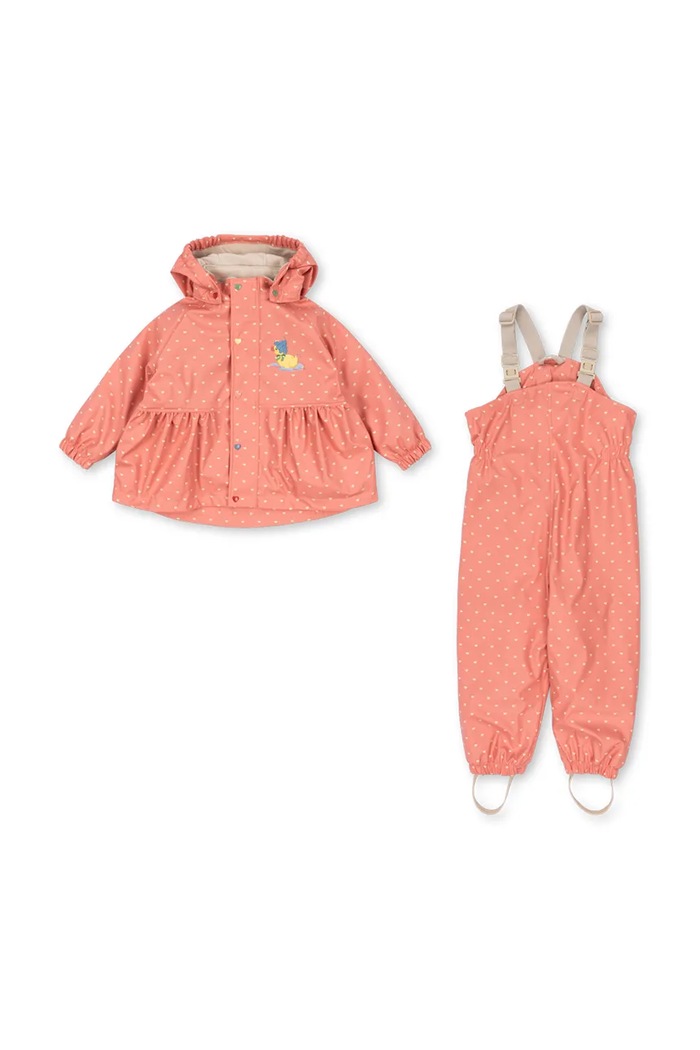 Konges Sløjd ολόσωμη φόρμα παιδική RAINY PALME DUCKLING SET GIRL KS105760.9BY2 ροζ AW26