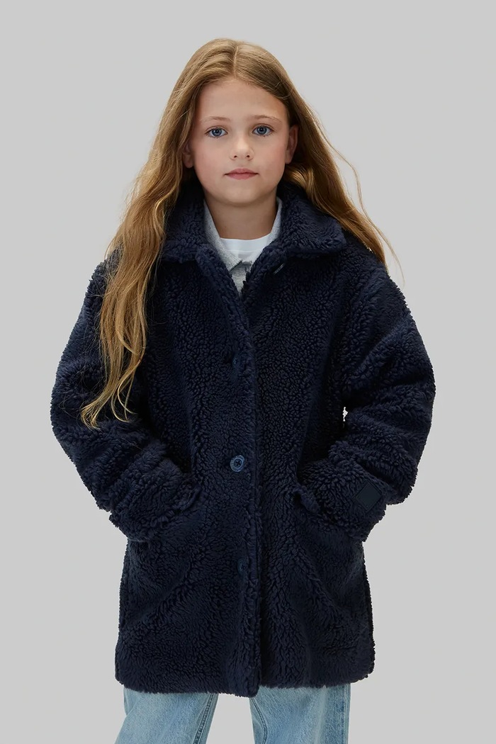 Calvin Klein Jeans Kurtka kożuch dziecięca granatowy LVCKFJM17G.9BY2