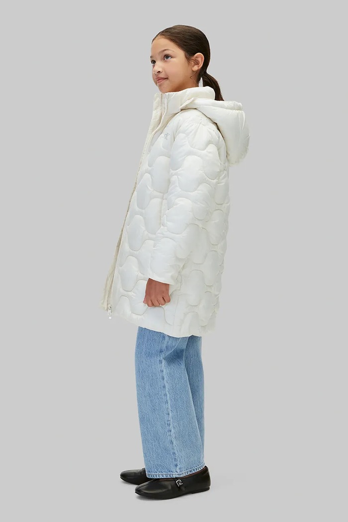 Długa kurtka dziecięca Calvin Klein Jeans beżowy LVCKFJM16G.9BY2