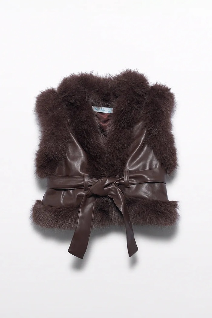 Abel&Lula vesta dětská z imitace kůže 5808.4.Mini.9BY2 hnědá AW26