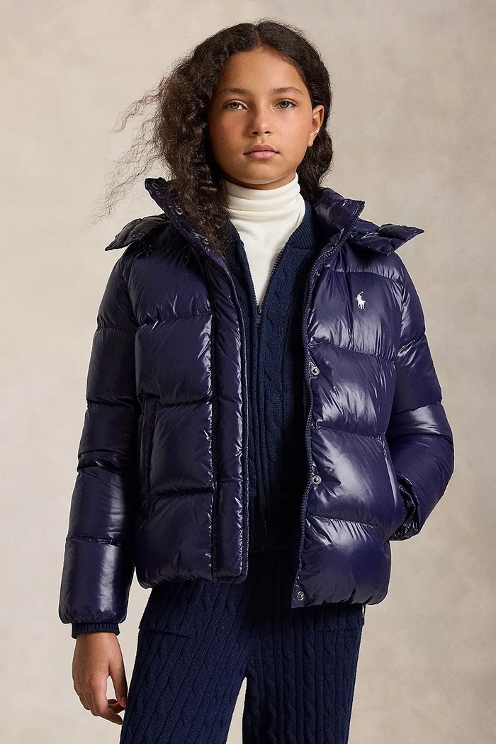 Polo Ralph Lauren Páperová bunda detská tmavomodrá 313B29175001