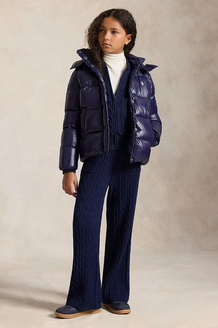 Páperová bunda detská Polo Ralph Lauren tmavomodrá 313B29175001