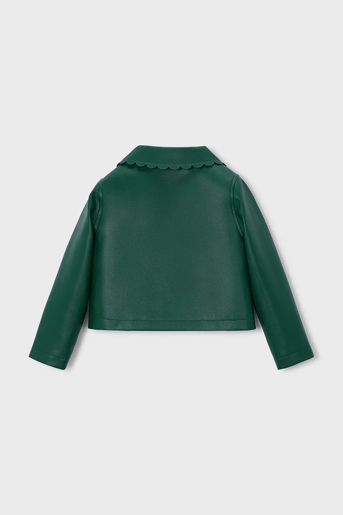 Mayoral Krótka kurtka dziecięca z imitacji skóry 4410.6G.Mini.9BY2 zielony AW26