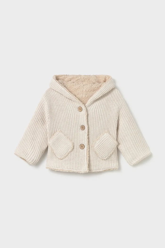 Mayoral διπλής όψης παλτό παιδικό λευκό 2441.4G.Baby.9BY2