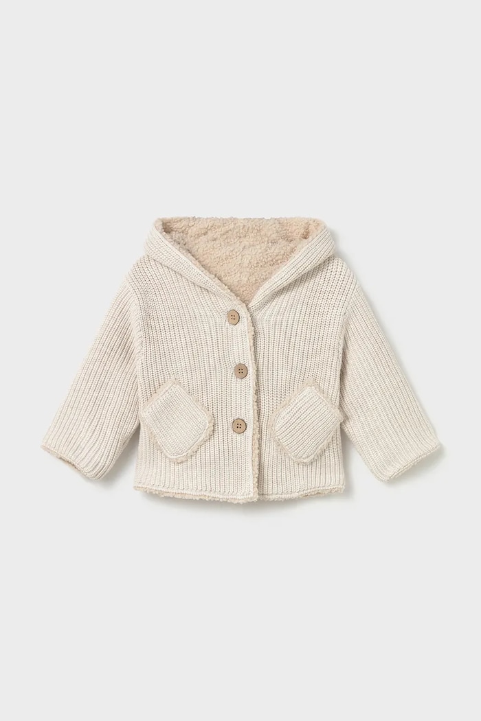 Mayoral διπλής όψης παλτό παιδικό λευκό 2441.4G.Baby.9BY2