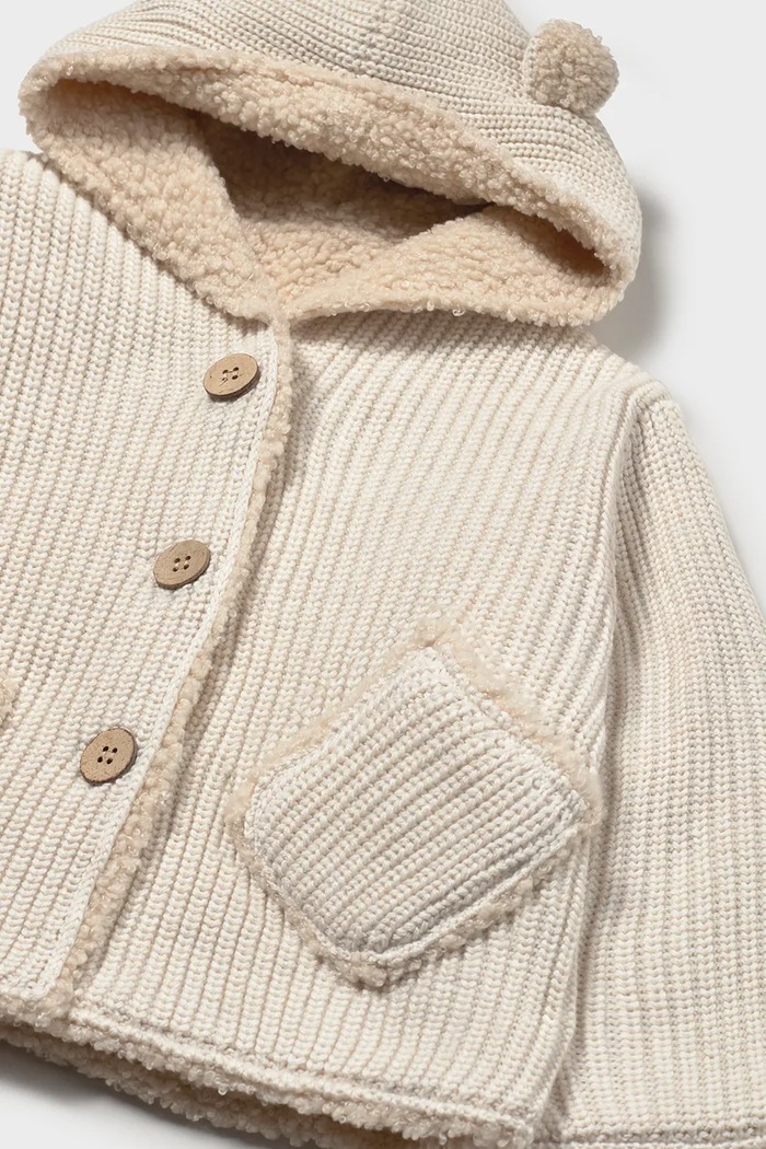Mayoral διπλής όψης παλτό παιδικό λευκό 2441.4G.Baby.9BY2