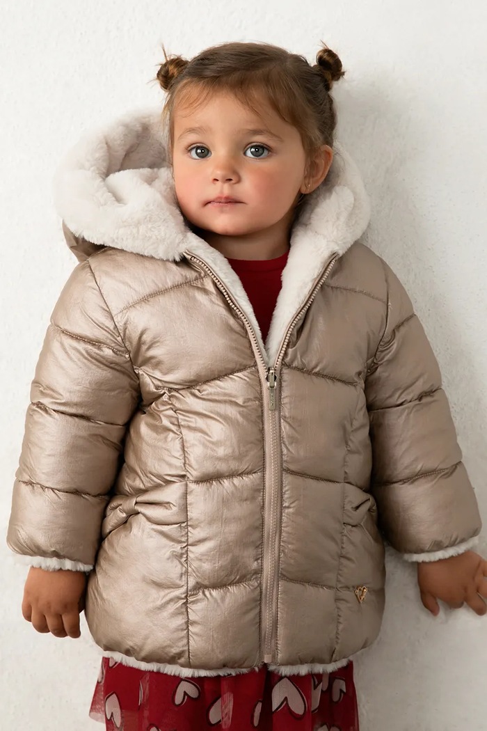 Mayoral Kurtka dwustronna dziecięca beżowy 2439.4H.Baby.9BY2