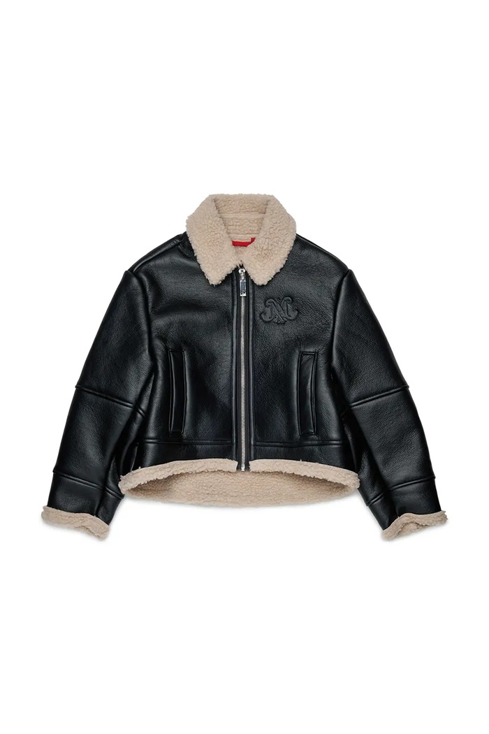 Max&Co. Δερμάτινο παιδικό από συνθετικό δέρμα MAXJ67F JACKET μαύρο MX0372.MX01T