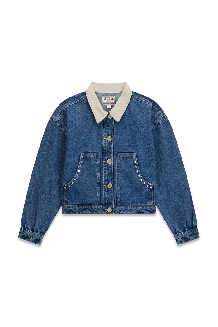 Guess kurtka dziecięca jeansowa J6YL18.D1169.9BY2 niebieski AW26
