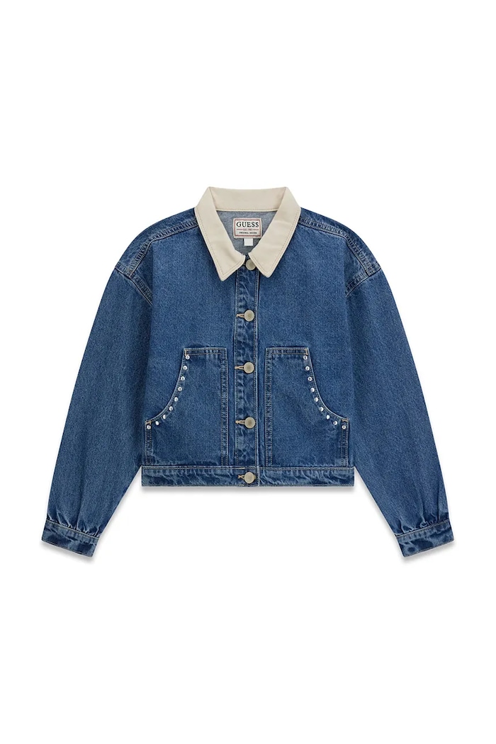 Guess kurtka dziecięca jeansowa J6YL18.D1169.9BY2 niebieski AW26