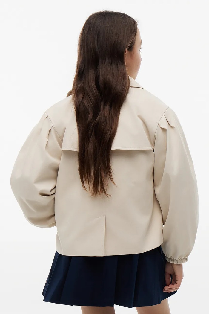Dziewczynka Tommy Hilfiger kurtka przejściowa dziecięca z bawełną KG0KG09501.9BY2 beżowy