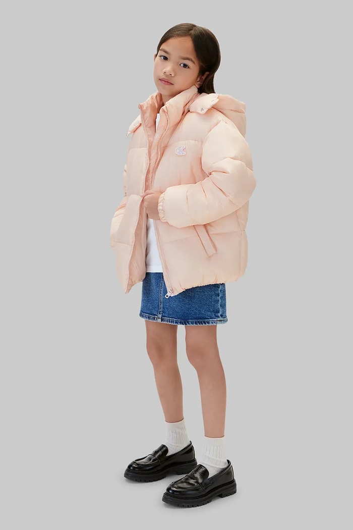 Kurtka pikowana dziecięca Calvin Klein Jeans LVCKTJM02G.128.170.9BY2 różowy