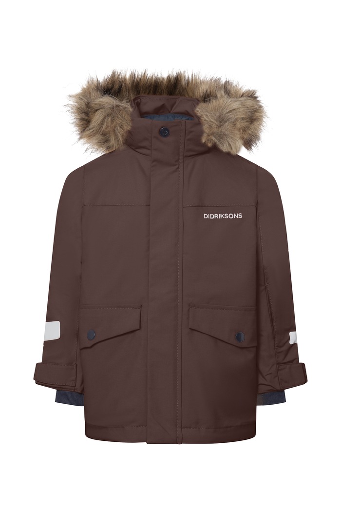Didriksons Kurtka zimowa dziecięca BJÄRVEN KIDS PARKA 5 506325 brązowy AW26